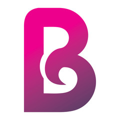 letter b color art shape logo design