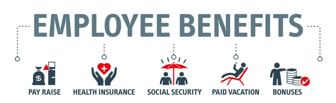 Employee Benefits Icon Concept on white background