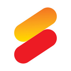 red pill letter s lightning electric logo design