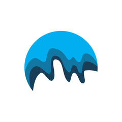 blue fluid circle color logo design