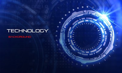 Abstract technology backround with hi-tech elements. Futuristic circle hud illustration. Dashboard concept design.