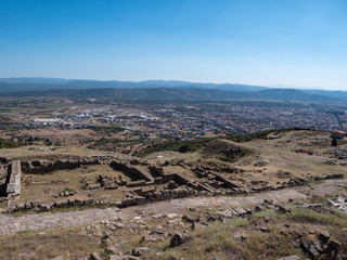 Ancient ruins of Acropolis of Pergamum (Pergamon), Bergama, Turkey 