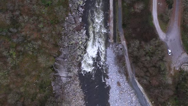 Aerial View Rocky River Rapids