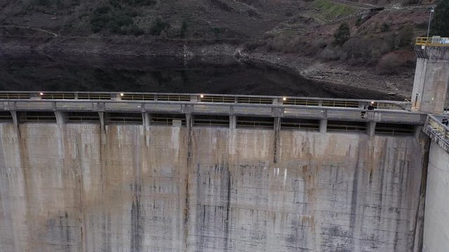 Aerial Tracking Along Colossal Encoro de Belesar Bridge
