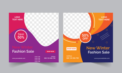 Fototapeta premium Instagram Fashion Banners