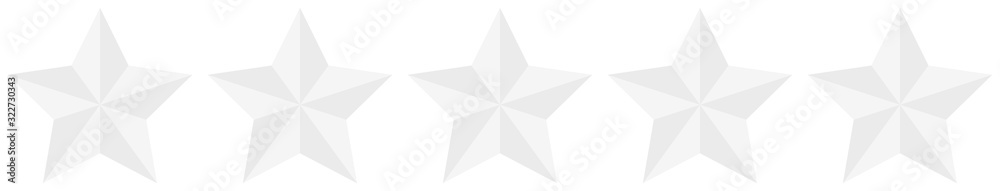 Aufkleber flat silver 5 star rating icon isolated on a white background. eps10 vector file