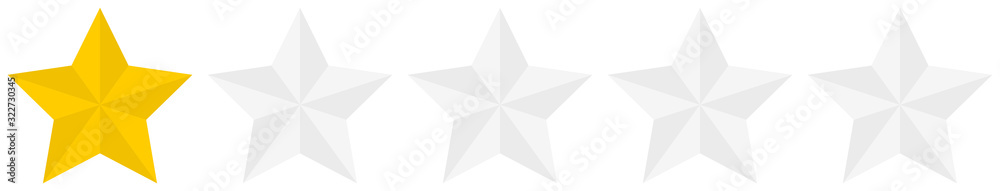 Poster flat golden 1 star rating icon isolated on a white background. eps10 vector file