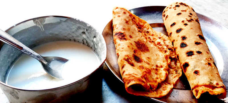 Indian Traditional Breakfast Dish Aloo Paratha