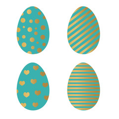 set of golden easter egg icon- vector illustration- vector illustration