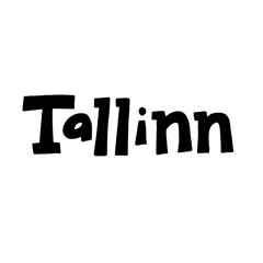 Tallinn lettering text sign. Travel agency typography banner. Souvenir, magnet, t-shirt, poster design. Vector eps 10.