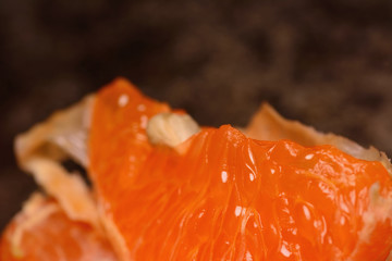 Closeup fresh and healthy orange fruit blurred background