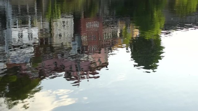 River water reflection in slow motion
