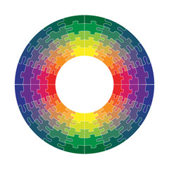 Fototapeta premium rainbow puzzles make up the ring. vector illustration. EPS 10.