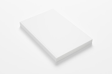 Blank closed hardcover book isolated on white. Mockup template for graphic designers presentations and portfolios. 3d render.