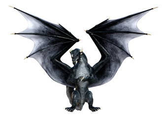 3D Rendering Fairy Tale Dragon on White