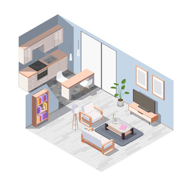 Interior Furniture Isometric Composition