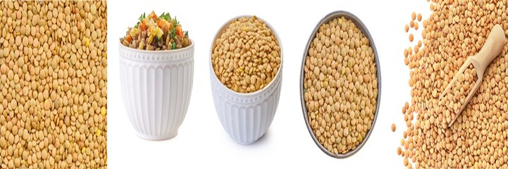 set of lentils with clipping path