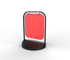 Outdoor sign board for advertisement - Half Side View. 3d illustration