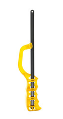 Modern mini hand saw isolated on white. Carpenter's tool