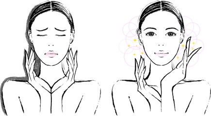 女性　上半身　ビフォーアフター