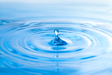 Splash of clear water with drop as background, closeup