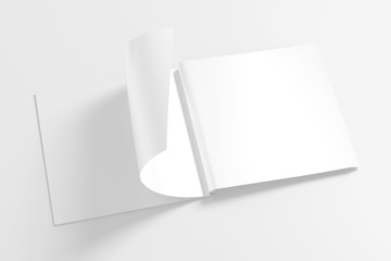 Blank opened Square Magazine isolated on white
