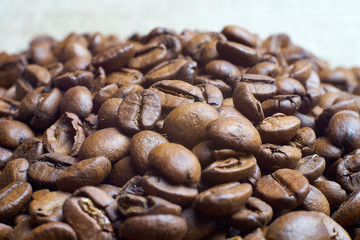 freshly roasted coffee beans.