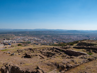 Ancient ruins of Acropolis of Pergamum (Pergamon), Bergama, Turkey 