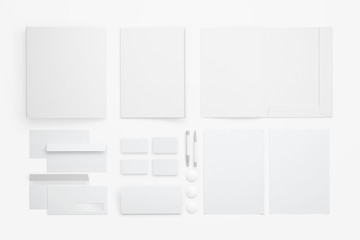 lank Stationery / Corporate ID Set isolated on white as template for designers presentation, showcase etc.