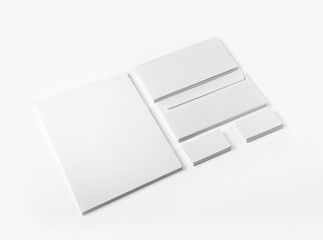 lank Stationery / Corporate ID Set isolated on white as template for designers presentation, showcase etc.