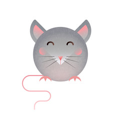  Cute rat cartoon. Little mouse. 2020 Rat zodiac