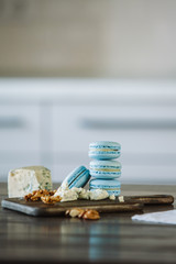 Blue Macaron slide on chalkboard