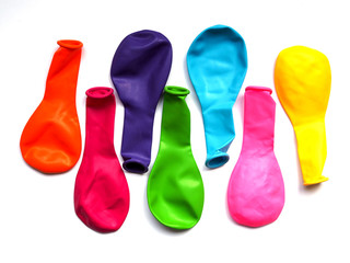 colorful of Balloons blow air isolated on white background.