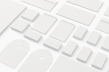 Blank Stationery Branding Template isolated on white.