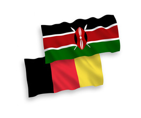 Flags of Belgium and Kenya on a white background
