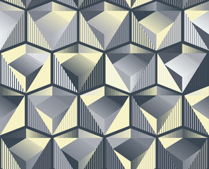 Optical illusion 3D seamless background, vector