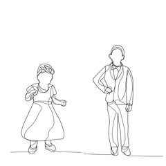  isolated, drawing one line children