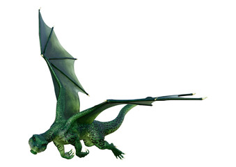 Obraz premium 3D Rendering Fairy Tale Dragon on White