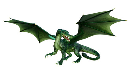 Obraz premium 3D Rendering Fairy Tale Dragon on White