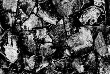 A picturesque imitation of a drawing, stony stone, in black and white, with transitions of different halftones, made with strokes and shadows