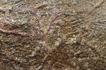 Grainy painting of plaster. Imitation of metal by large-drop staining of a bumpy surface. 