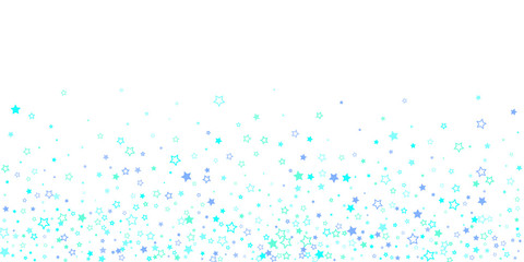 Blue, cyan, turquoise glitter stars confetti