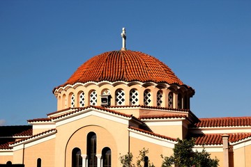 Dome of Christian orthodox church in Athens, Greece