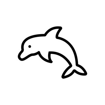 recommend clip art: Dolphin icon vector. Thin line sign. Isolated contour symbol illustration