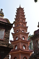 Fototapeta na wymiar Tran Quoc Pagoda Main Structure Portrait 2, Hanoi, Vietnam