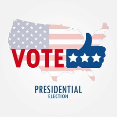 Presidential Election background. Usa debate of president voting 2020. Election voting poster. Vote 2020 in USA, banner design. Political election campaign.