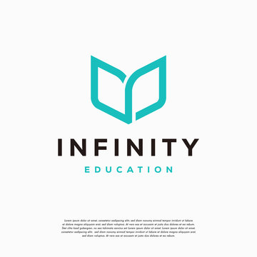 Infinity Education logo designs concept vector, Loop and Book Education logo designs symbol