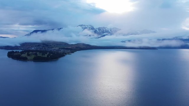 queenstown sunset in winter remarkebles in the clouds