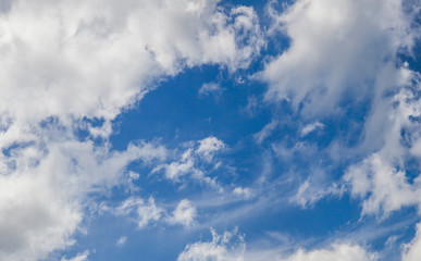 Blue sky with white clouds, natural backgrounds