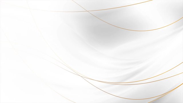 Grey silver smooth waves with curved bronze lines abstract motion background. Seamless loop. Video animation Ultra HD 4K 3840x2160
